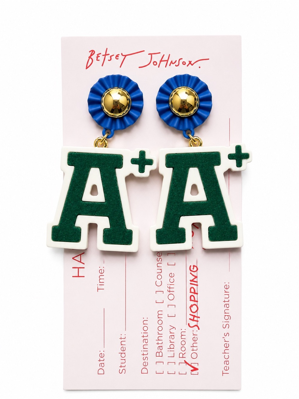 Betsey Johnson A+ Ribbon Drip Earrings